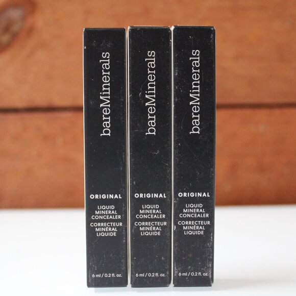 BareMinerals Original Liquid Mineral Concealer MEDIUM 3N Full Size 0.2 oz X3 - Picture 1 of 6